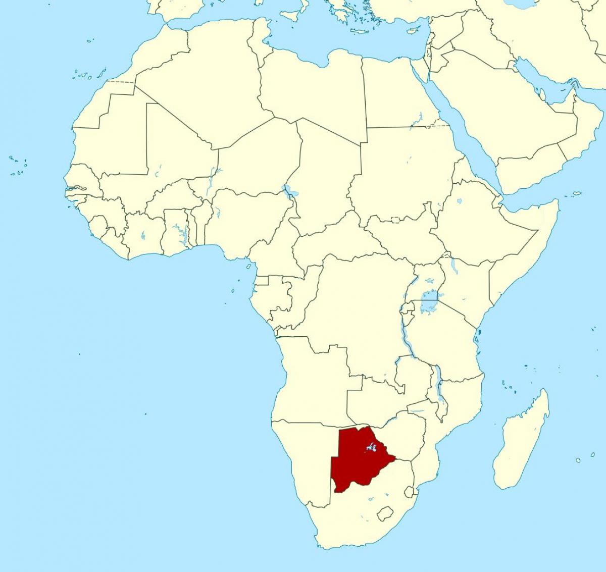 mapa Botswana afrikan