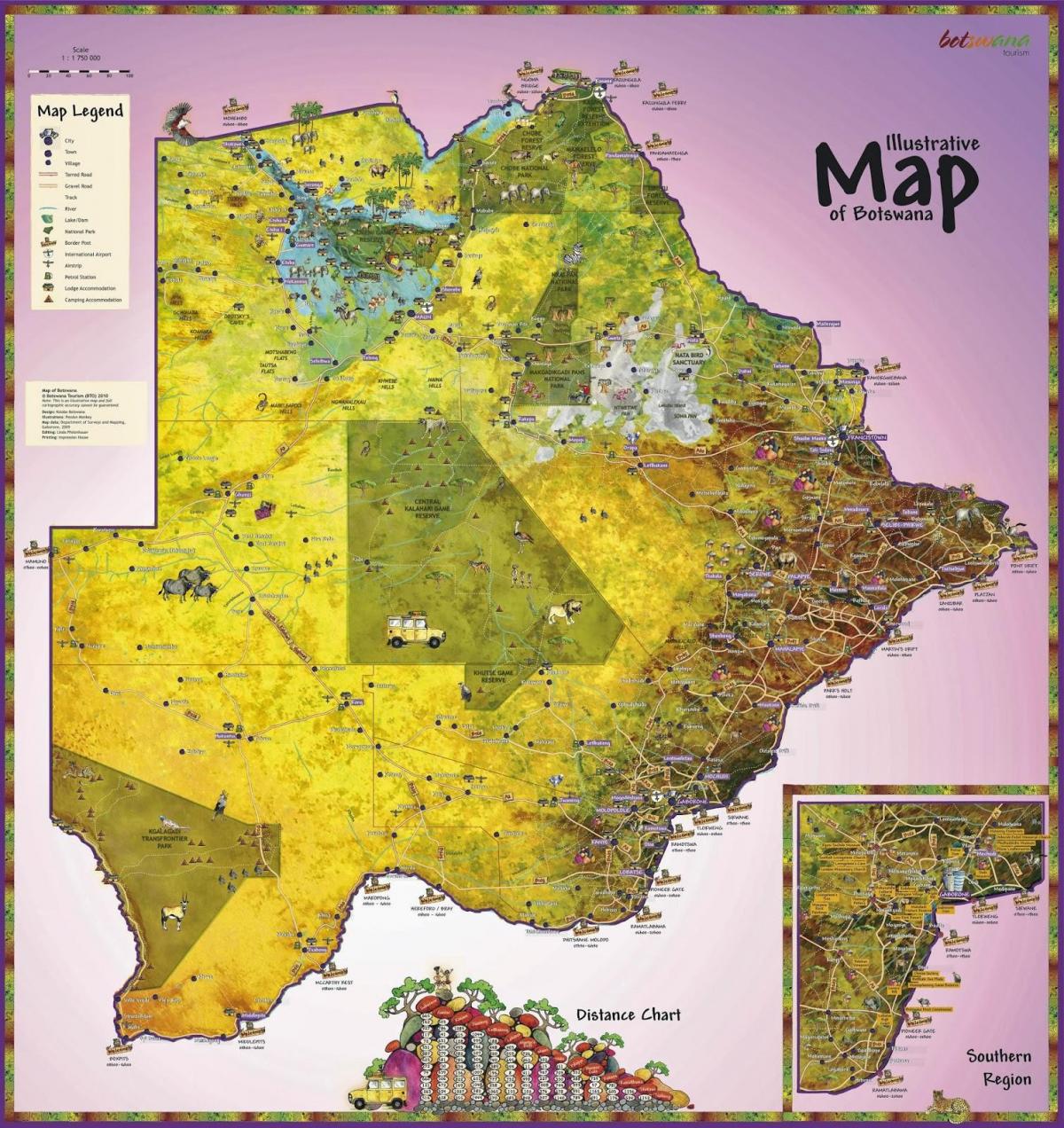 Botswana turismo mapa
