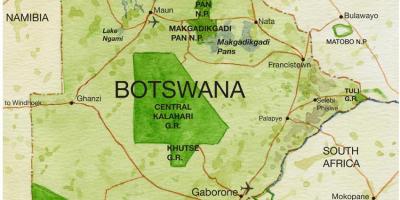Mapa Botswana game erreserbak