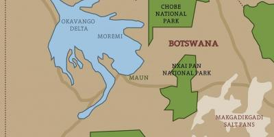 Mapa Botswana mapa parke nazionala