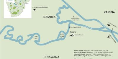 Mapa kasane Botswana