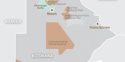 Mapa maun Botswana