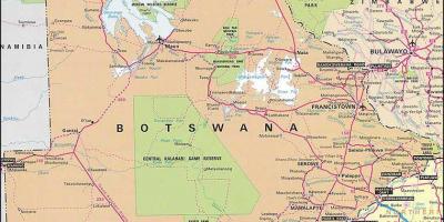Mapa zehatza errepide mapa Botswana